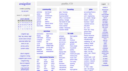 <b>craigslist</b> provides local classifieds and forums for jobs, housing, for sale, services, local community, and events. . Craigslist org pueblo co